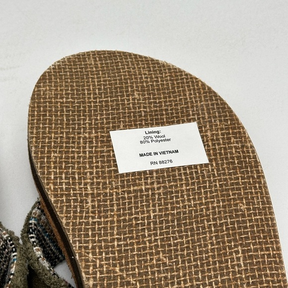 NEW Sanuk Fraid Not ST Flip Flops ARMY GREEN Size 8 - Picture 6 of 7
